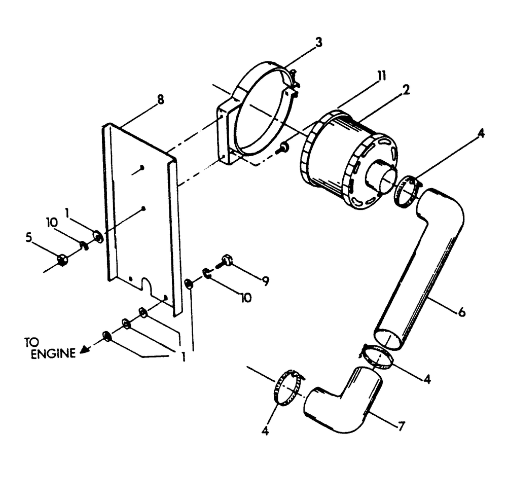 Air Cleaner Diagram and Parts List for 9488-1  Generac Generator