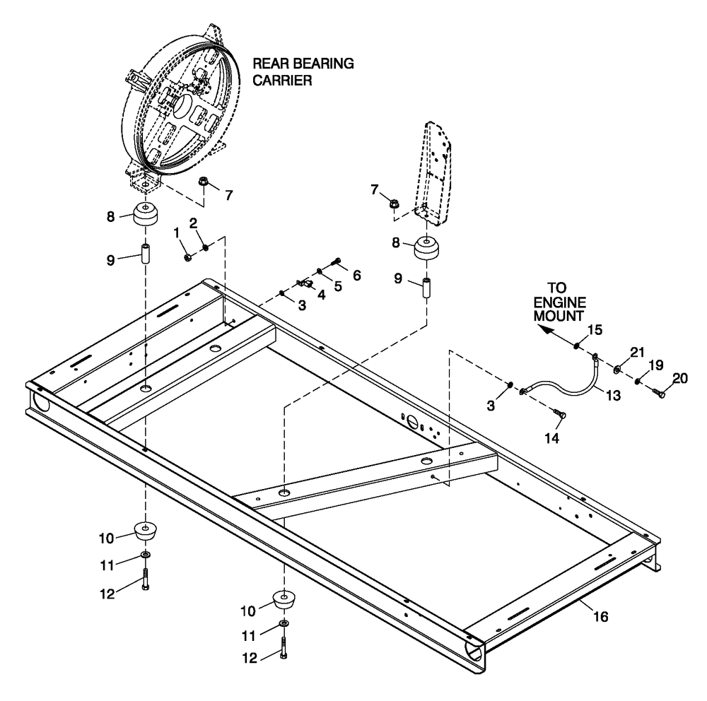 Mounting Base 2.5l Ford Diagram and Parts List for 0052141 (4398943 - 4434963)(2006) Generac Generator