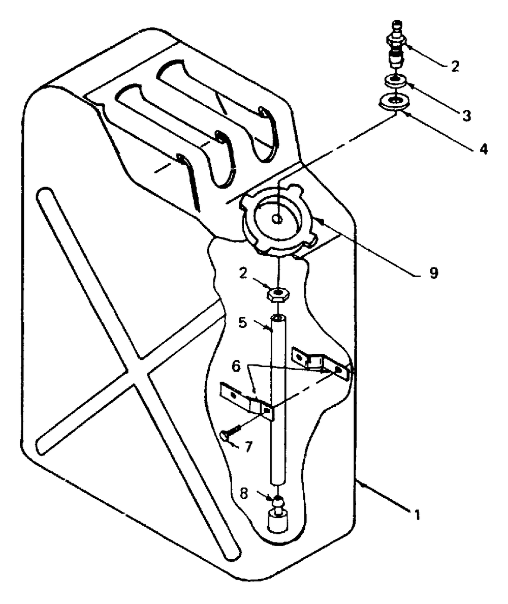 Fuel Tank Diagram and Parts List for GE5550XR (8753-0)(8753-0) Generac Generator