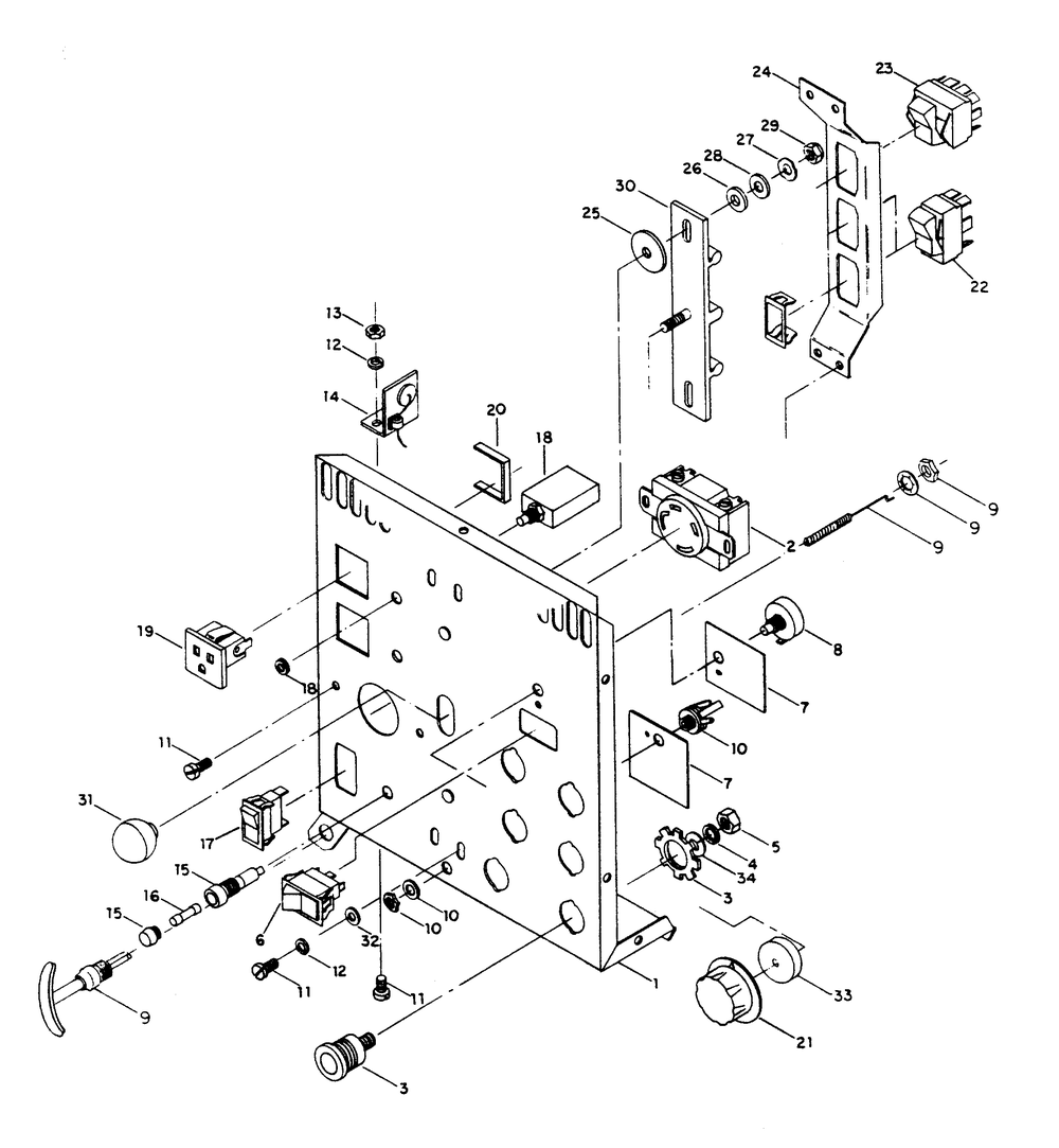 Control Panel Assembly Diagram and Parts List for 6948-1  Generac Welder