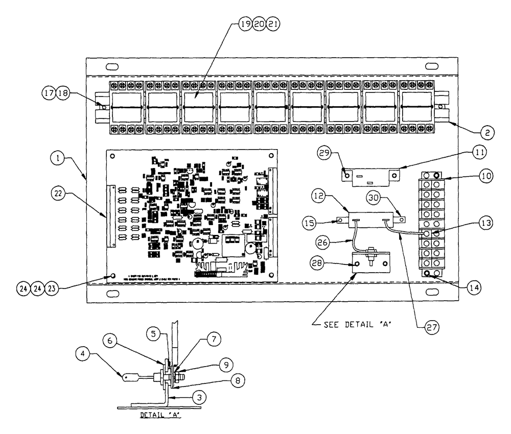 Relay Board Assembly (120/208v) Diagram and Parts List for 4311-1 DG-50 Generac Generator