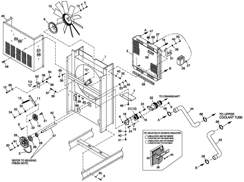 Cooling Pkg C4 Diagram and Parts List for ST06030AVSN (4710013 - 5007343)(2008) Generac Generator