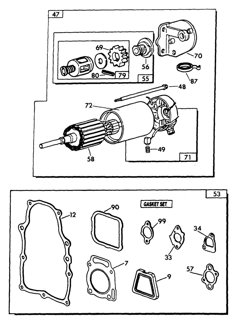 V-Twin Engine Iii Diagram and Parts List for 0847-0  Generac Generator