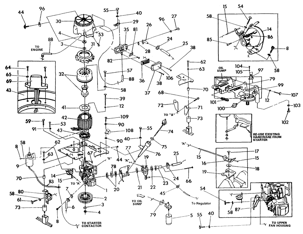 Generator Diagram and Parts List for 0803-2  Generac Generator