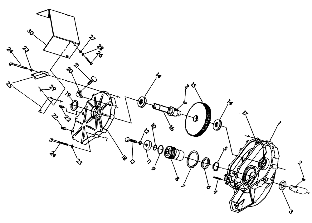 Gear Box Diagram and Parts List for 9740-0  Generac Generator