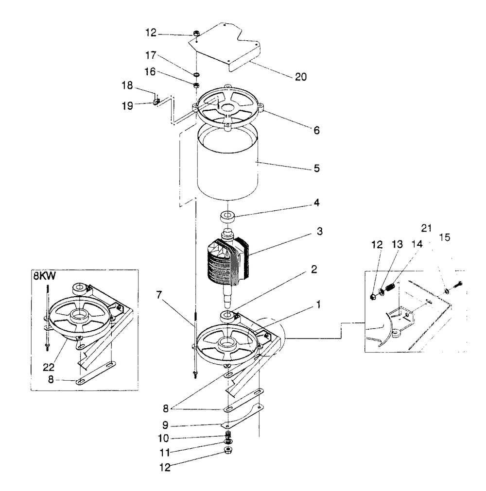 Alternator Diagram and Parts List for 4109-1  Generac Generator