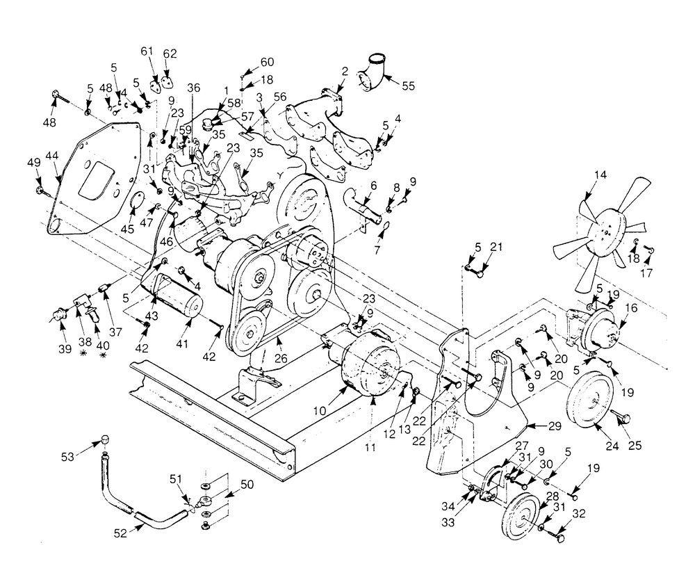 Engine Common Parts Diagram and Parts List for 9112-0  Generac Generator