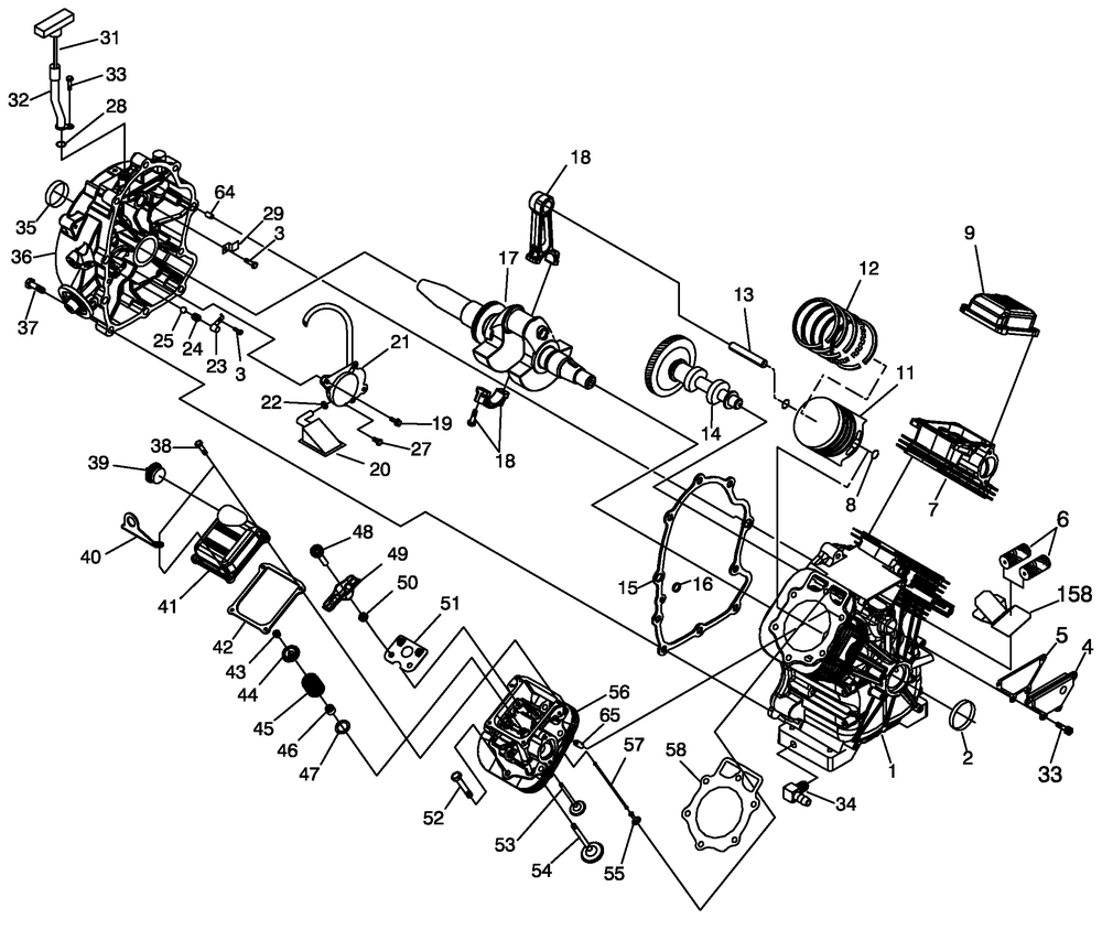 Engine 1 Diagram and Parts List for 0059161 (8220550 - 8244578)(2013) Generac Generator