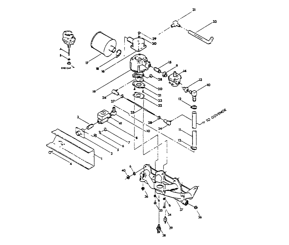 Natural Gas Fuel System Diagram and Parts List for 9351-3  Generac Generator