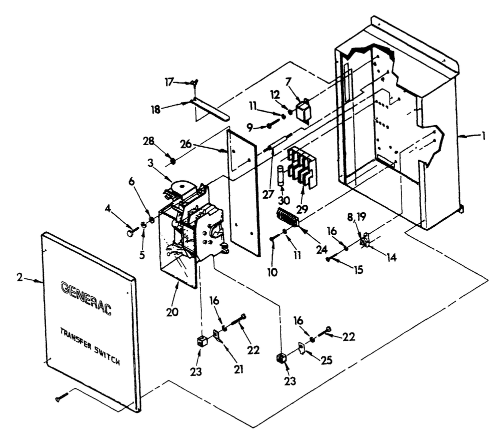 Transfer Switch Diagram and Parts List for 9067-7  Generac Generator
