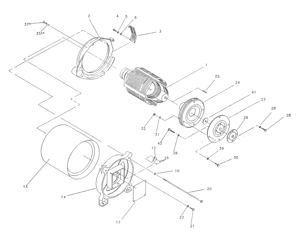 Generator Diagram and Parts List for 0007570 (3035032)(2014) Generac Generator
