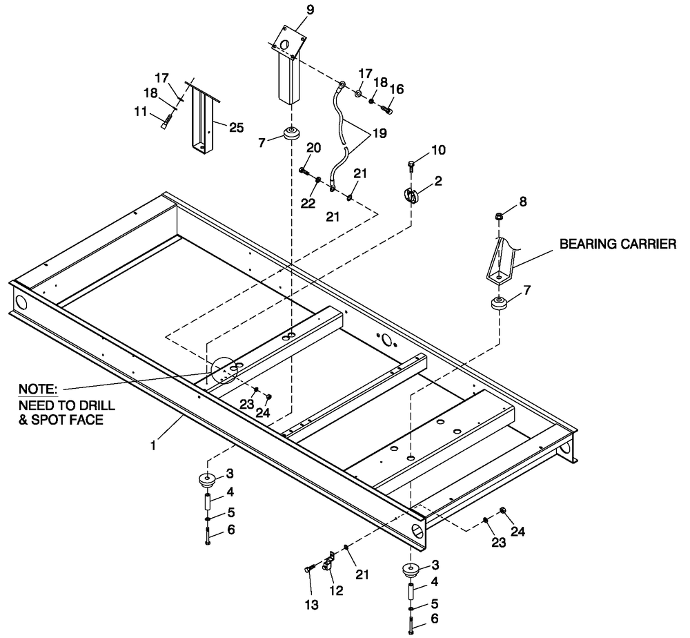 Mounting Base Cpl C3 Diagram and Parts List for QT05554AVNNA (5667087 - 5693557)(2009) Generac Generator