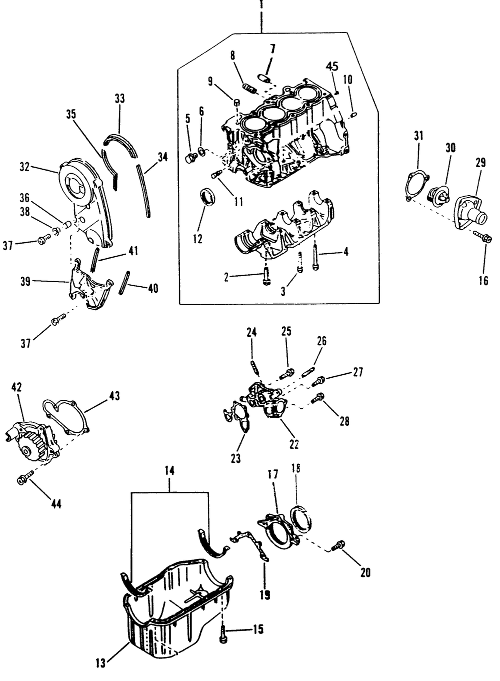 Cylinder Block And Oil Pan Diagram and Parts List for 9254-1  Generac Generator