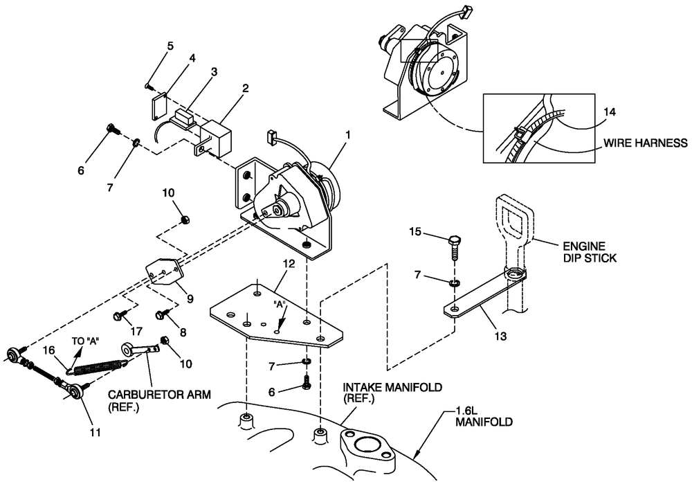 Governor Assembly Diagram and Parts List for ST02516ANAN (4661570 - 4734567)(2007) Generac Generator