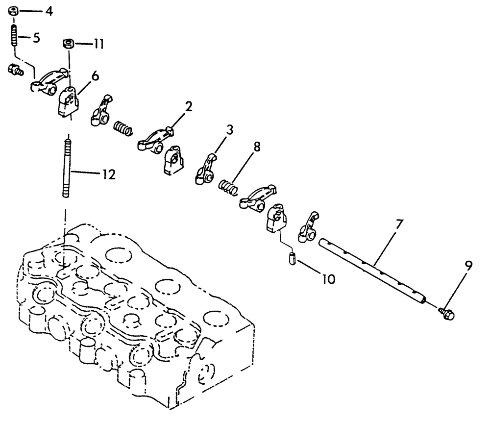 Rocker Arm Assembly Diagram and Parts List for 9055-1  Generac Generator