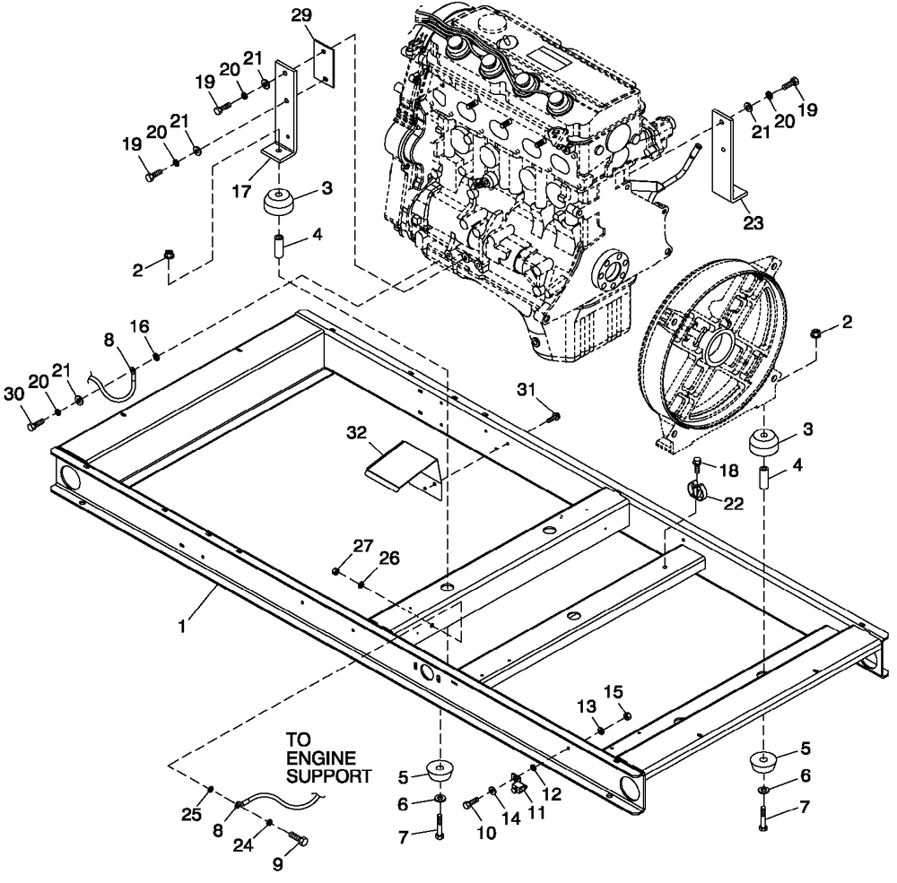 Mounting Base 2.4l C2 Diagram and Parts List for QT03524ANAN (4369500 - 4407182)(2006) Generac Generator