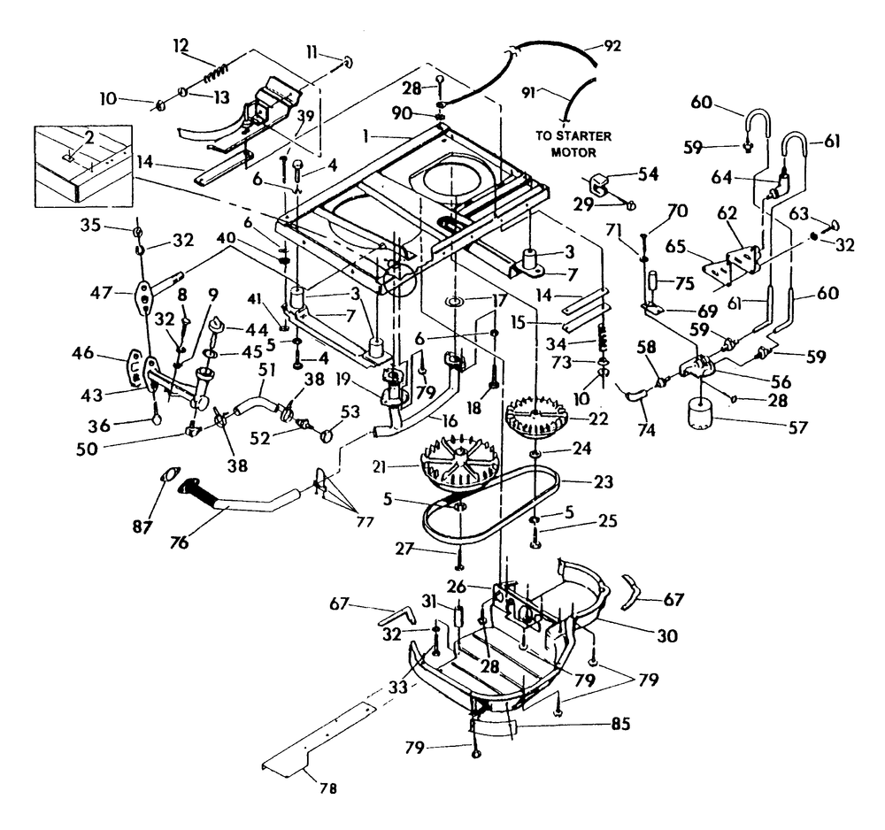 Base And Pulley Diagram and Parts List for 0847-0  Generac Generator