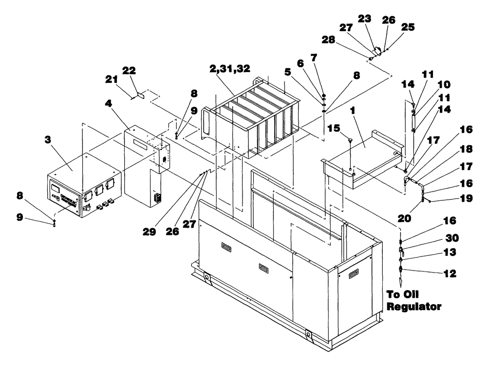 Control Panel And Connection Box Diagram and Parts List for 4311-1 DG-50 Generac Generator