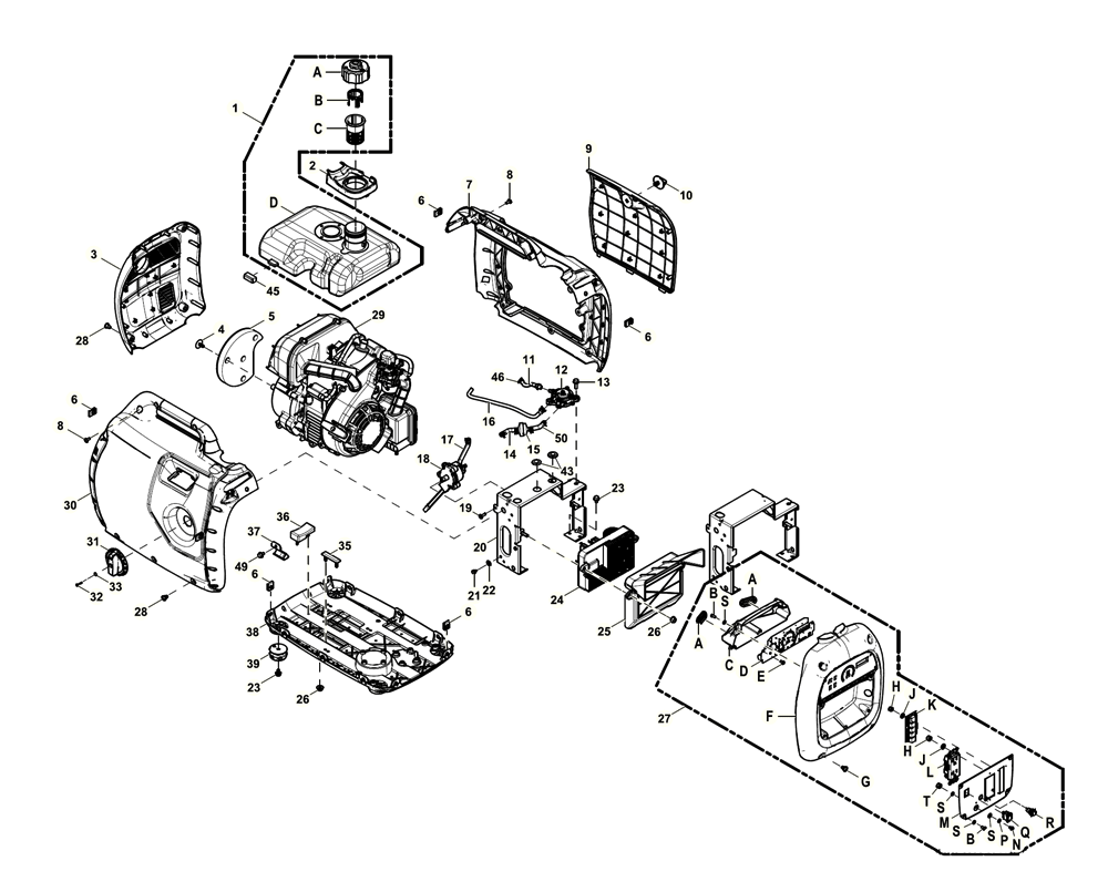 Fig-0 Diagram and Parts List for G0069010  Generac Generator