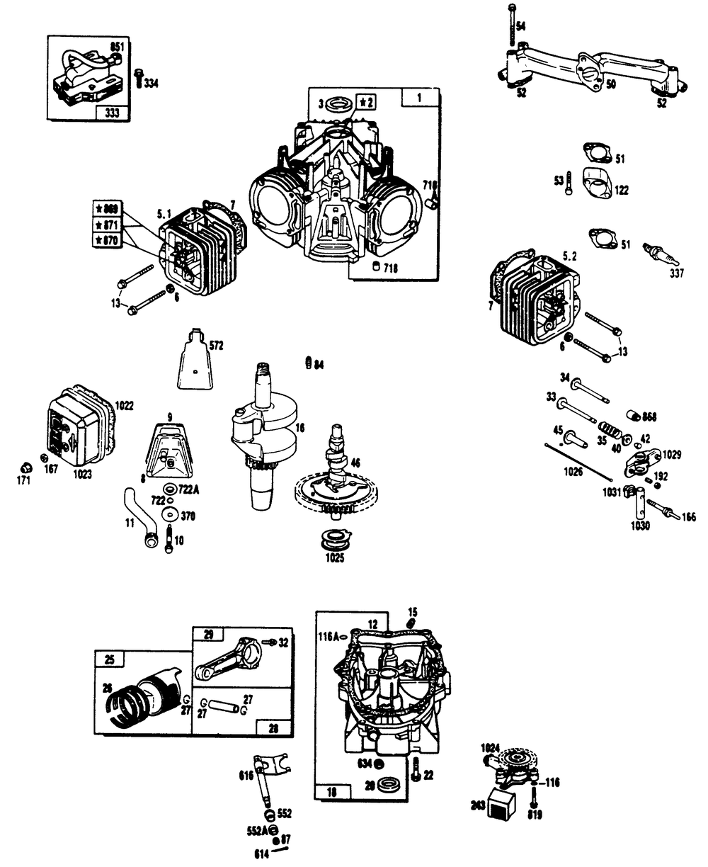 Engine (Part 1) Diagram and Parts List for 8933-0  Generac Generator