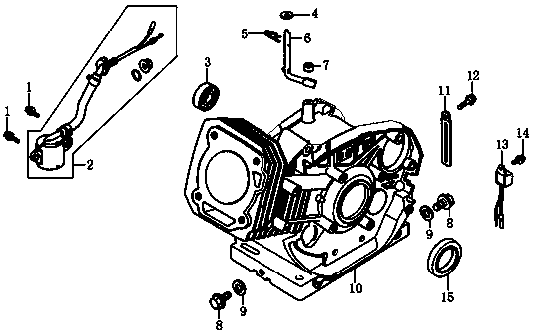 Crankcase 2 Diagram and Parts List for 0064260 (7654562A - 7654563A)(2012) Generac Generator