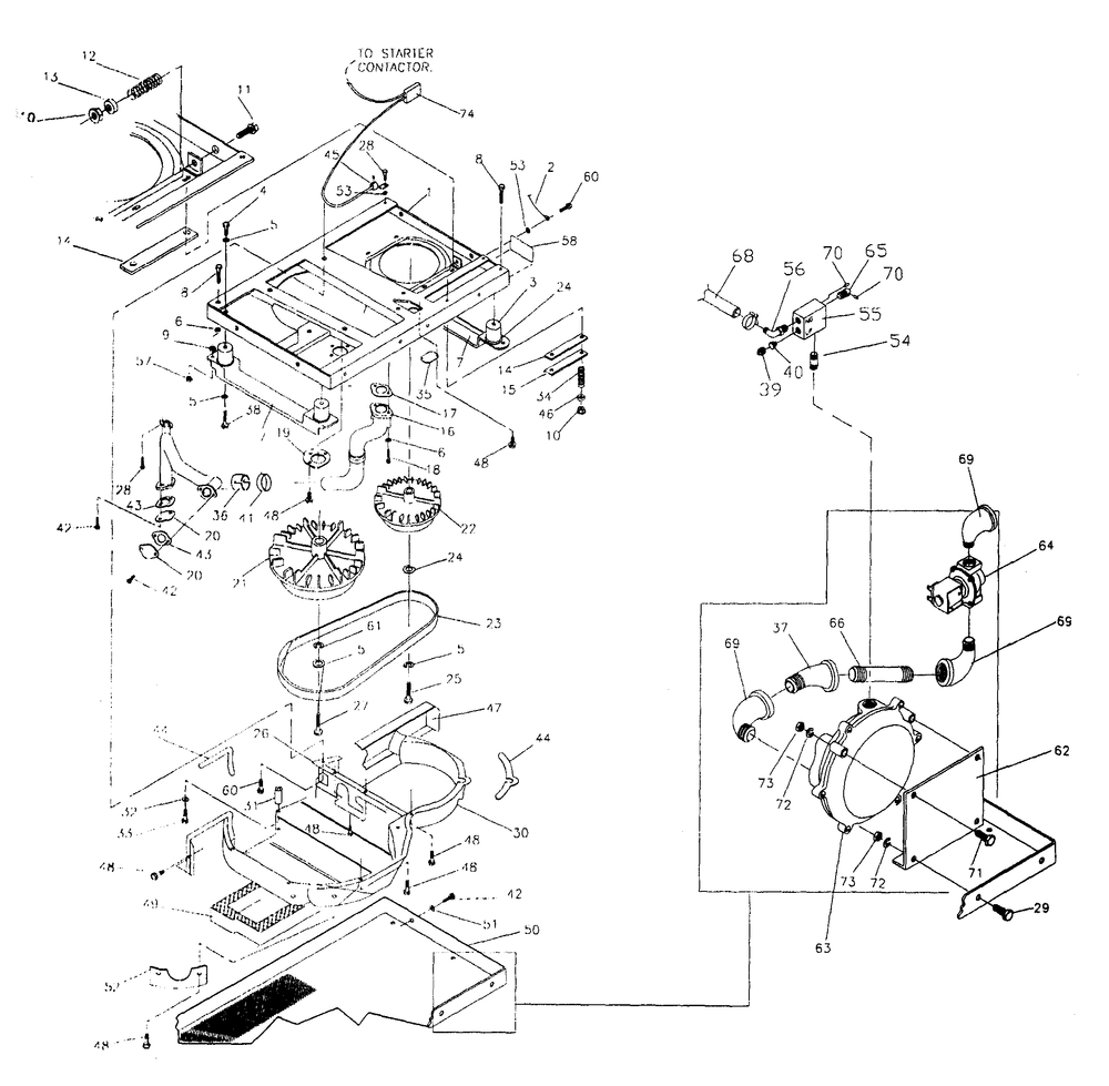 Base And Pulleys Diagram and Parts List for 0587-4  Generac Generator