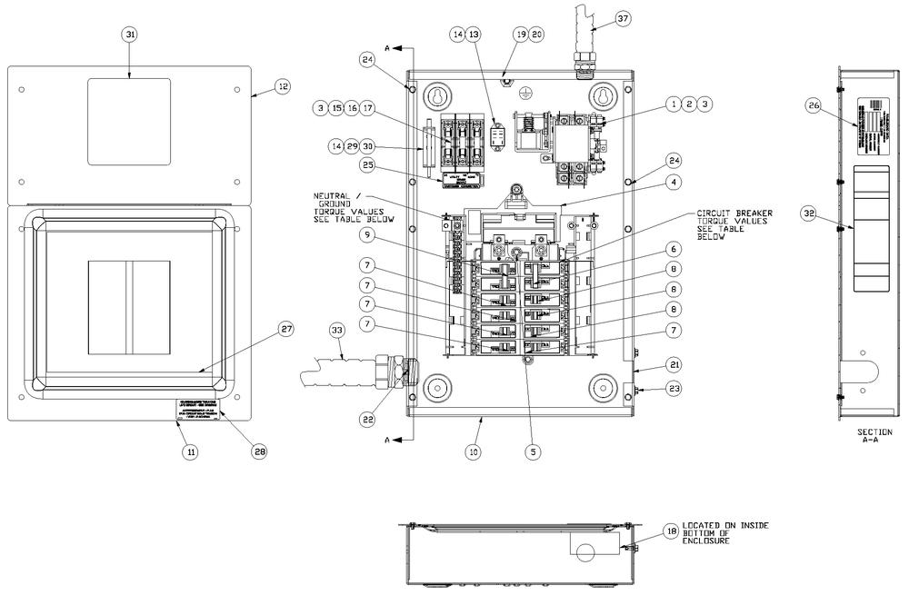 Ev 12 Circuit Lc Diagram and Parts List for RTG14EZA1 (8948090 - 8948159)(2014) Generac Generator