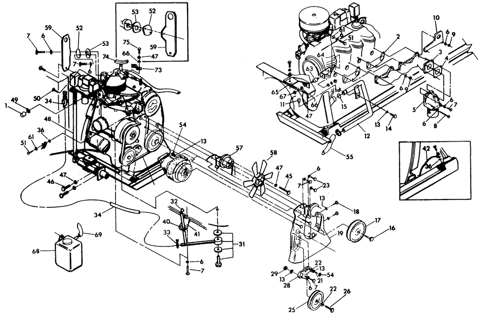 Engine Common Parts Diagram and Parts List for 9254-1  Generac Generator