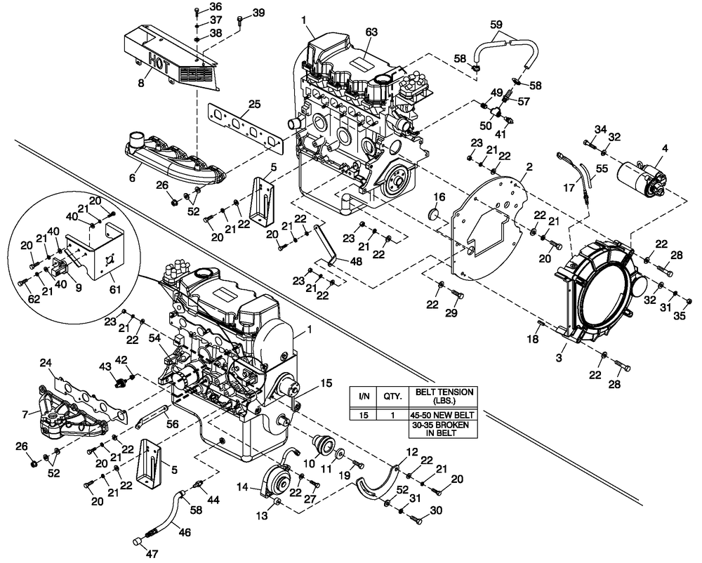 Engine Common Parts 1.6l Diagram and Parts List for ET02516GNSN (5817583 - 5853670)(2010) Generac Generator