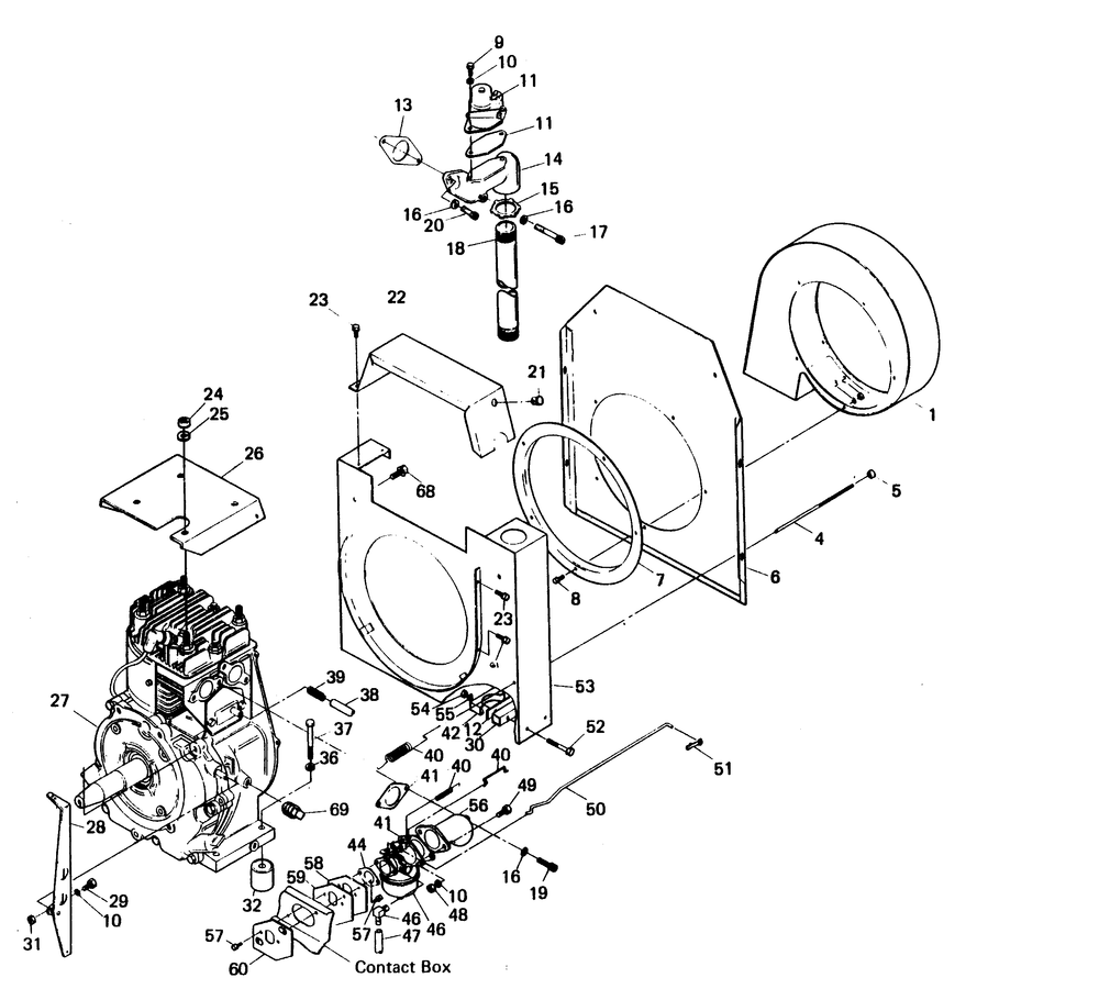 Engine Accessories Diagram and Parts List for 6368-2  Generac Generator