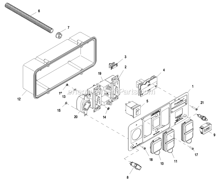 Ev C/Panel Xg7000e Cal/Csa Diagram and Parts List for 0058462 (8412116 - 9791286)(2015) Generac Generator