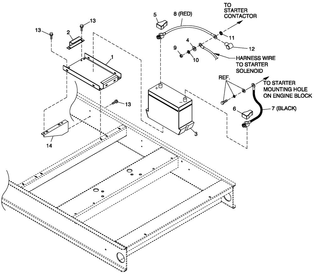 Battery 5.4l Cpl 4.6l 80kw And 6.8l 150kw Diagram and Parts List for CT08046ANSN (3507V24654)(2007) Generac Generator