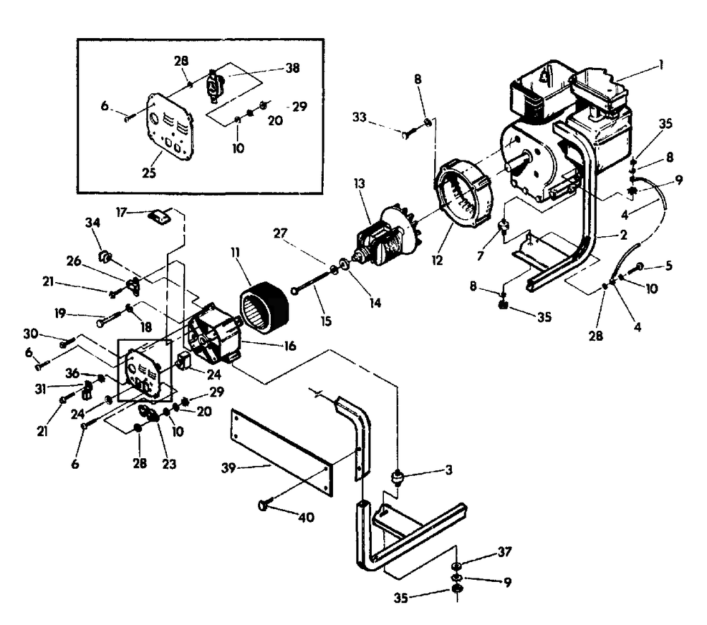 Generator Diagram and Parts List for HD3000 (9443-0)(9443-0) Generac Generator