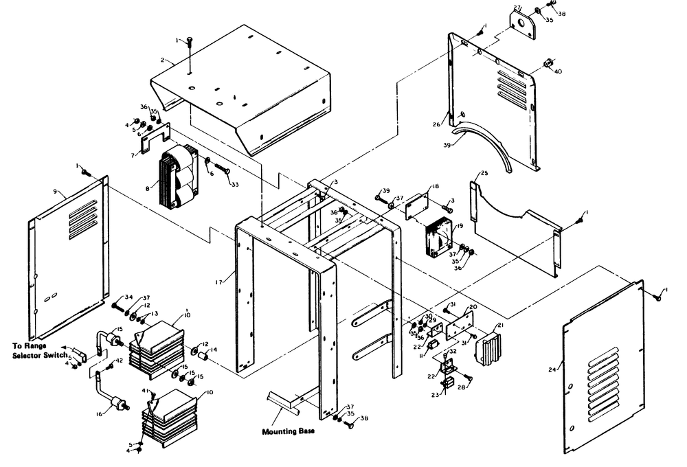 Panel Frame Diagram and Parts List for 6984-0  Generac Welder