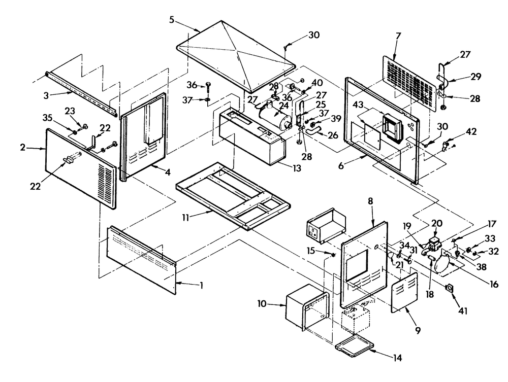 Enclosure Diagram and Parts List for 9067-8  Generac Generator