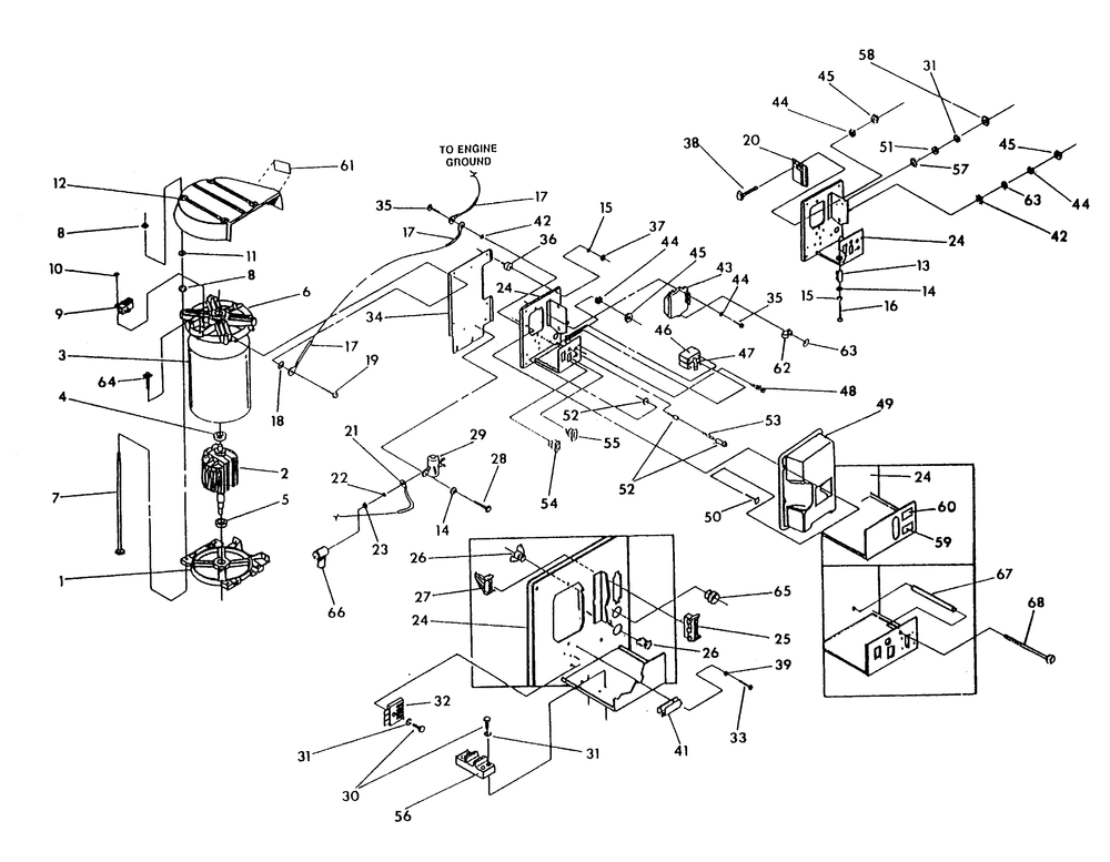 Alternator And Panel Diagram and Parts List for 9840-1  Generac Generator