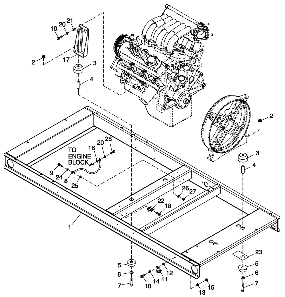 Ev Mtg Base 3.0l C2 Cpl Fwd Diagram and Parts List for QT03030ANSN (4342908 - 4342909)(2006) Generac Generator