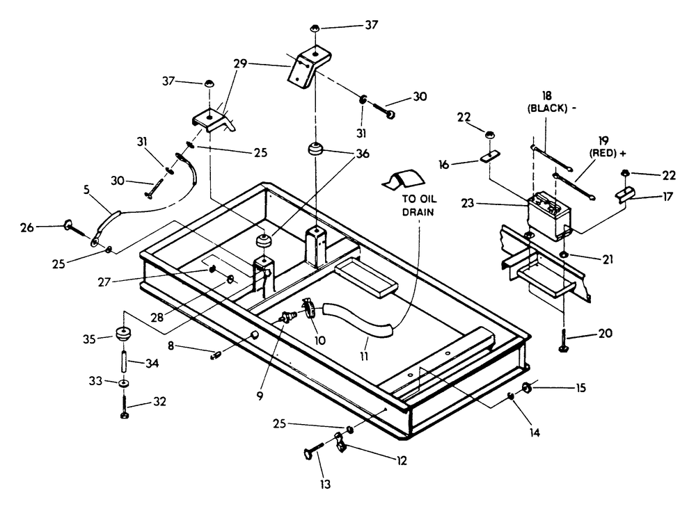 Mounting Base Diagram and Parts List for 9300-3  Generac Generator