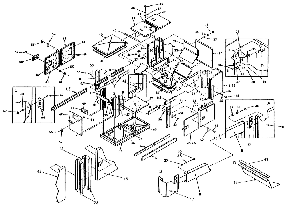 Engine Compartment Diagram and Parts List for 9573-2  Generac Generator