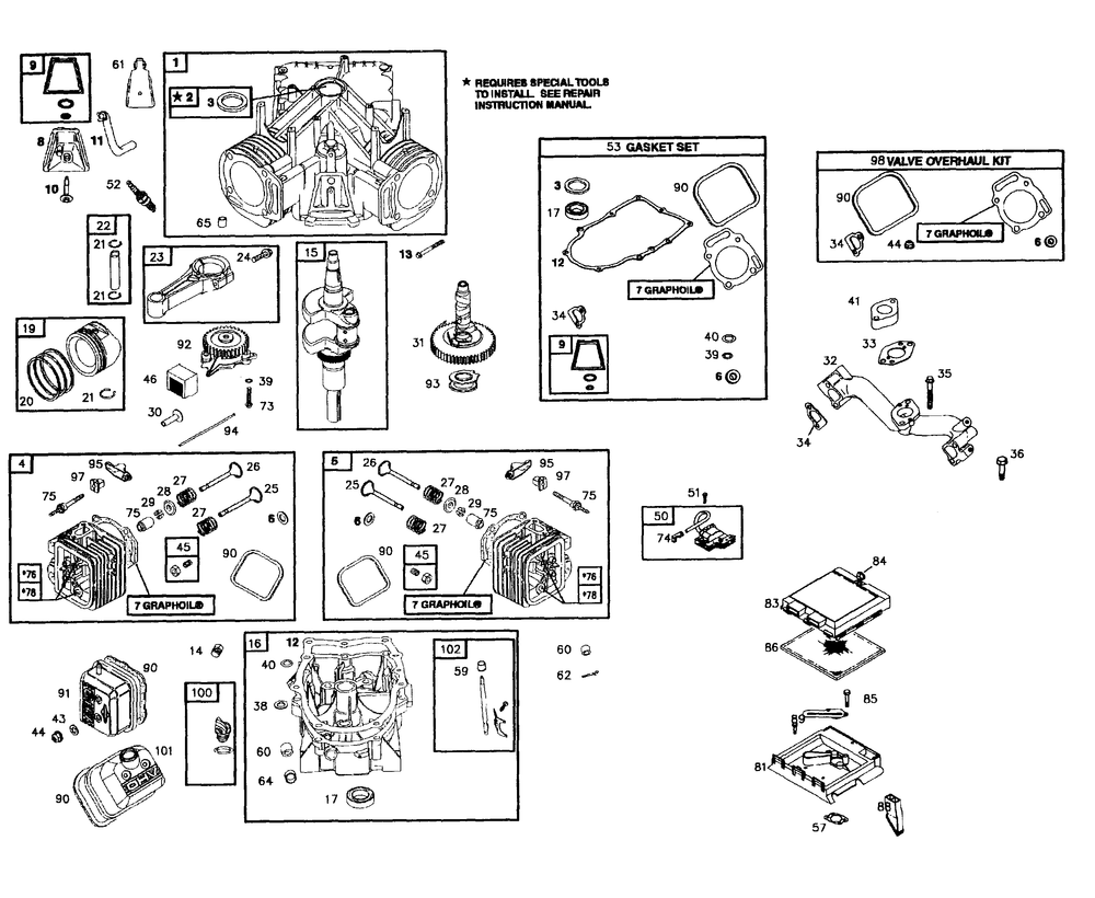 Engine Diagram and Parts List for 0905-1  Generac Generator