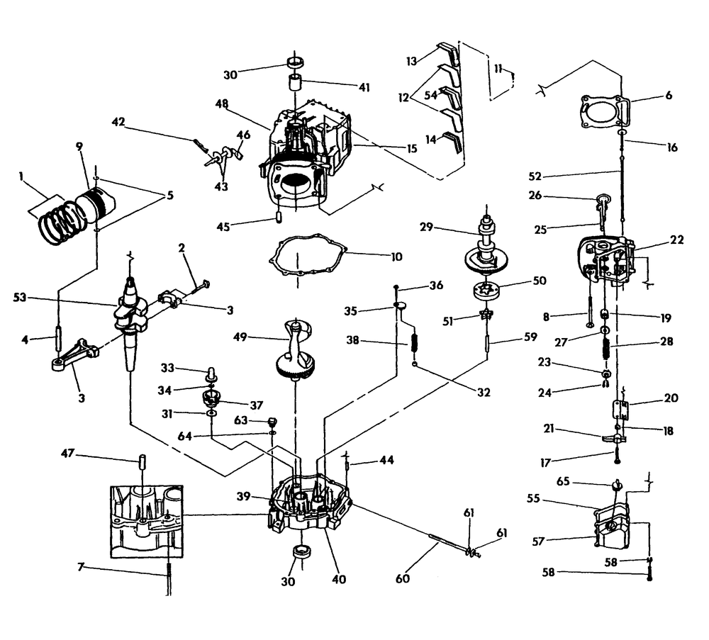 Gn-Engine (Long Block) Diagram and Parts List for 0587-1  Generac Generator
