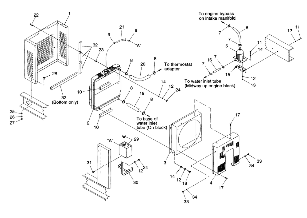 Radiator (15 And 20 Kw) Diagram and Parts List for 4188-1  Generac Generator