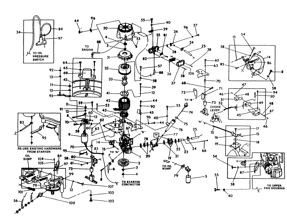 Generator Diagram and Parts List for 9629-3  Generac Generator