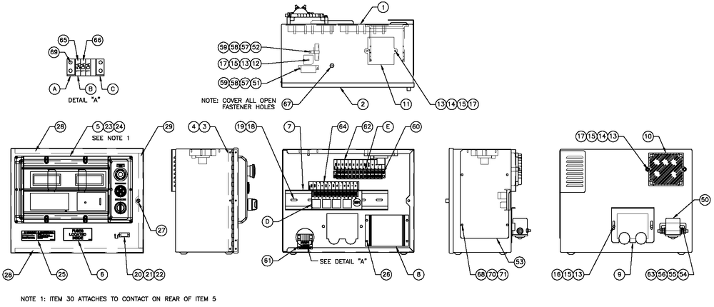 H Panel 2a Battery Charger Diagram and Parts List for ET07068KNSN (6062090 - 6101378)(2010) Generac Generator