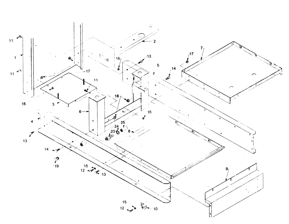 Mounting Base Diagram and Parts List for 1008-C  Generac Welder