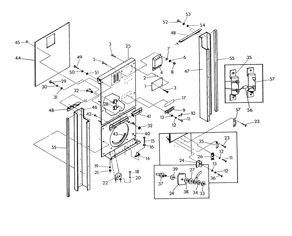 Control Panel (Back) Diagram and Parts List for 9607-0  Generac Generator