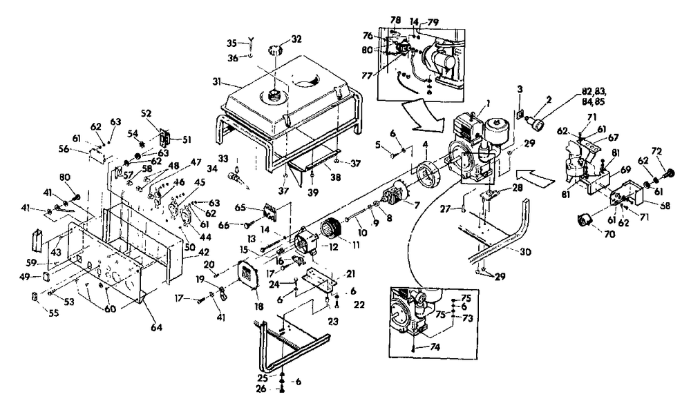 Briggs And Stratton 8hp. Engine Diagram and Parts List for C4018 (5541-0)(5541-0) Generac Generator