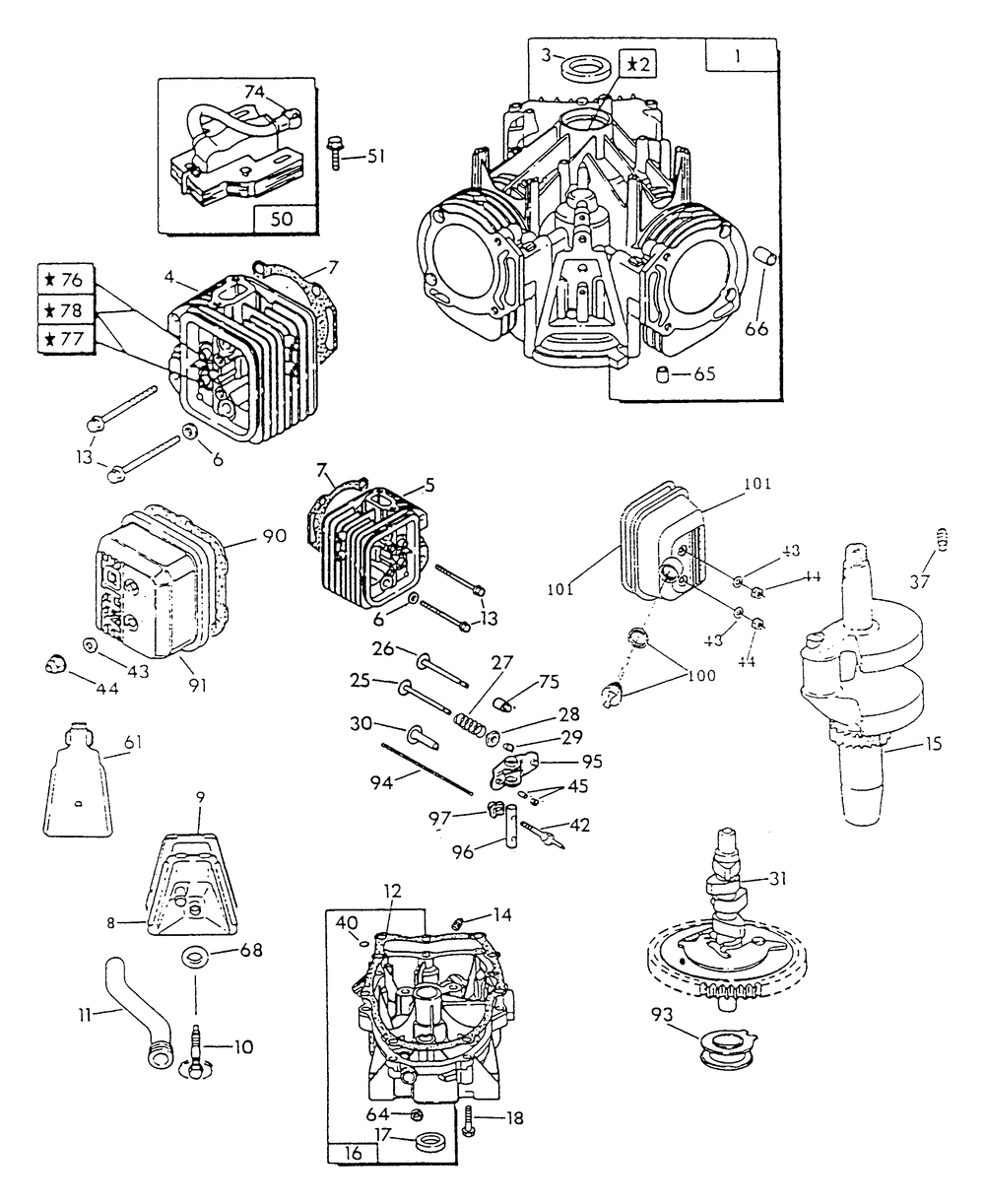 Engine Common Parts 2 Diagram and Parts List for 9735-2  Generac Generator