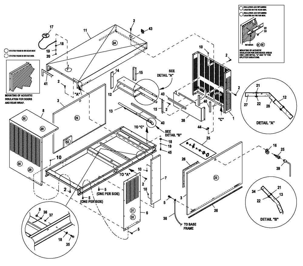 Ev Enclosure C2 2.4l G2 Turbo Diagram and Parts List for HT04554GNAX (7064094)(2012) Generac Generator