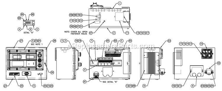 Av H-Panel 10a Batc 12v Diagram and Parts List for QT05554KNSNA (6654325)(2011) Generac Generator